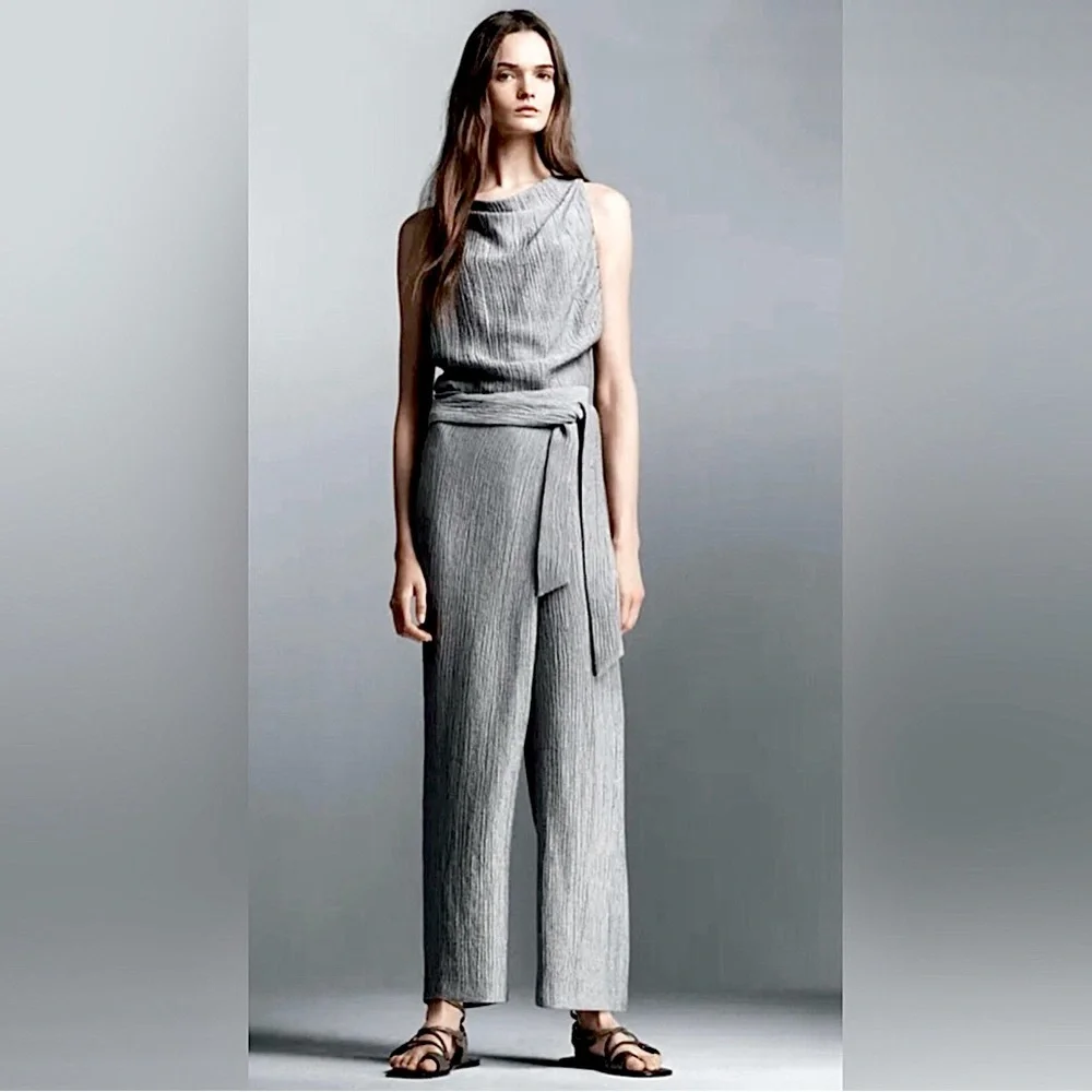 Zara Backless Crinkle Textured Twist Back Top